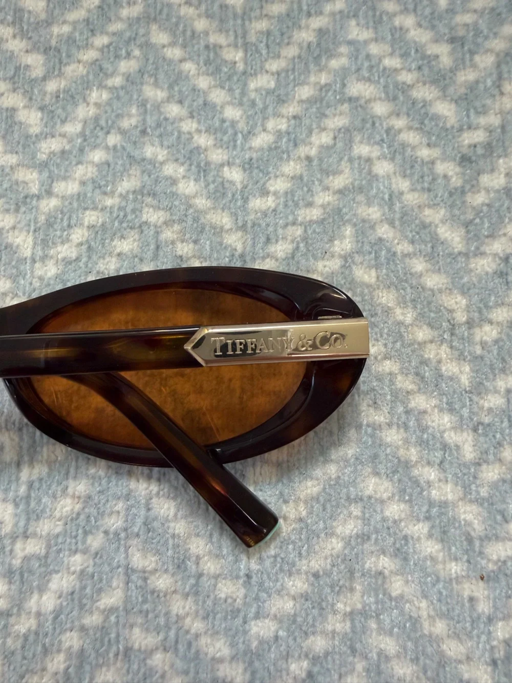 Tiffany & Co. Oval Sunglasses with Brown Lenses and Black Frames